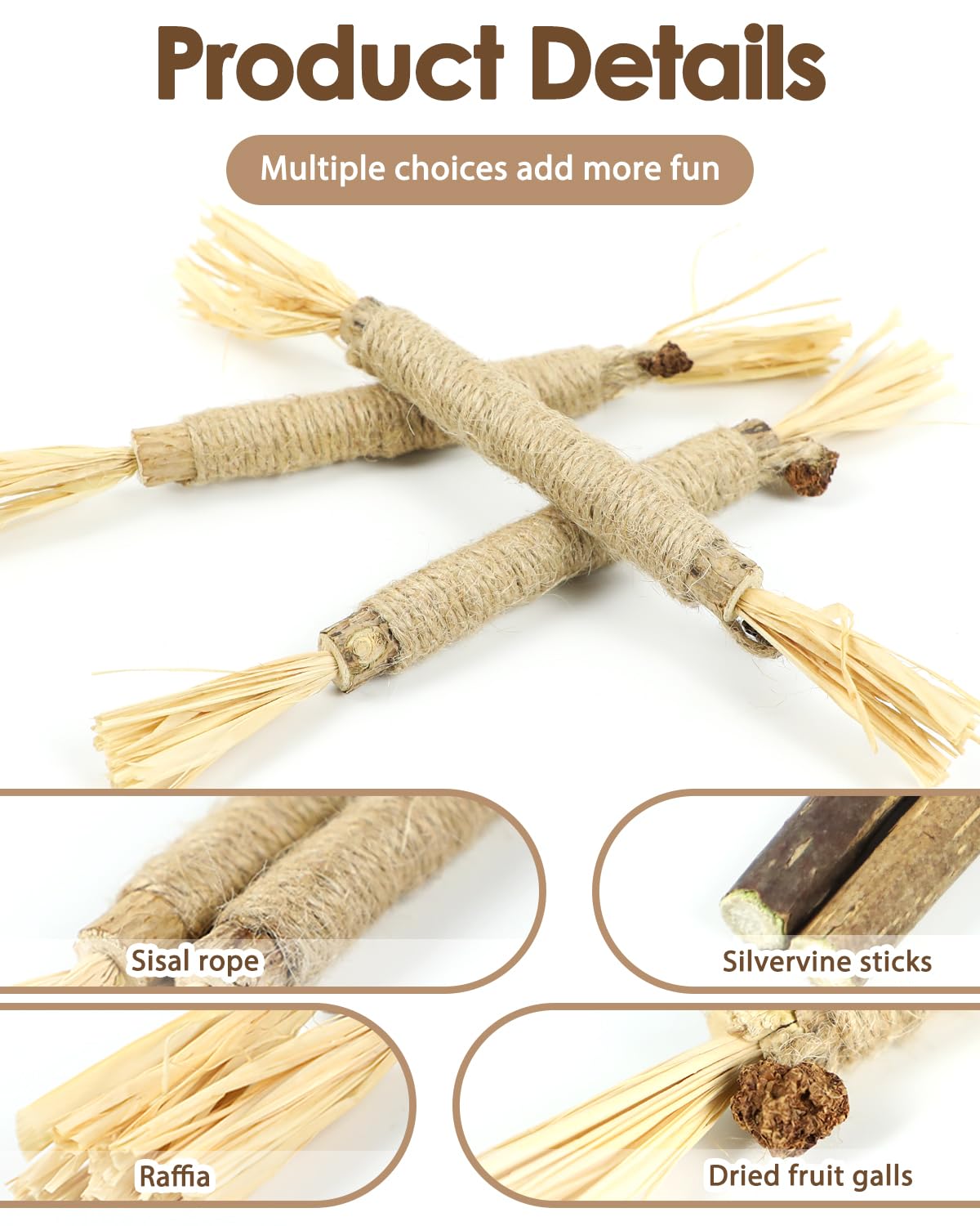 Tocirelo Silvervine Sticks Cat Toys - 6Pack Natural Cat Chew Toy Teeth Cleaning, Matatabi Dental Care Kitten Treat, Catnip Cat T